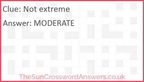 not extreme crossword clue